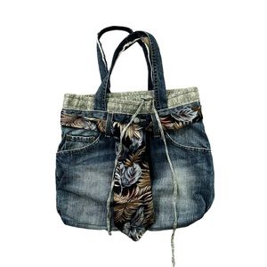 Handcrafted denim jean handbag